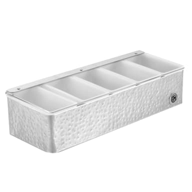 American Metalcraft HMCD5 Hammered S/S 5 Compartment Condiment Holder