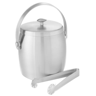 American Metalcraft ISSB4 Satin S/S 34 Oz Dbl Wall Ice Bucket w/ Tongs