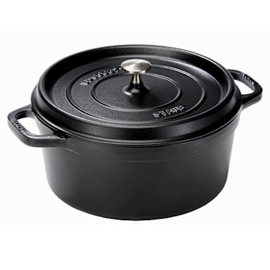 Staub USA 1103025 Black Matte Cast Iron 9 Qt. Round Cocotte