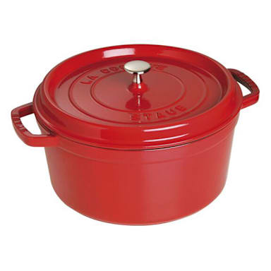 Staub USA 1103006 Cherry Cast Iron 9 Qt. Round Cocotte