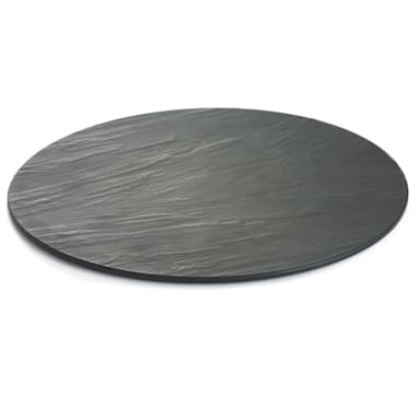 TableCraft MG16 Frostone Slate 16" Melamine Round Display Tray