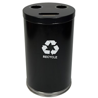 Witt 18RTBK Emoti-Can 34.5 Gallon Black Recycling Container