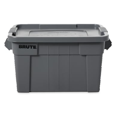 Rubbermaid FG9S3000GRAY BRUTE Gray Rectangular 14 Gallon Tote w/ Lid