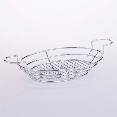 American Metalcraft BSKC118 Oval Wire Basket with Ramekin Holder