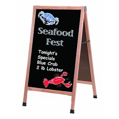 Aarco A-1B Black A-Frame 42"H x 24"W Sidewalk Chalkboard