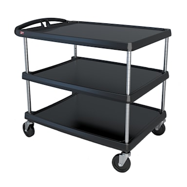 Metro MY2636-35BL MyCart Black 27-11/16 x 40-1/4" 3-Shelf Cart