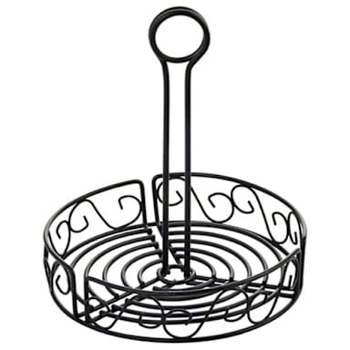 Winco® WBKH-7R Black 7-1/2" Dia. Wire Condiment Caddy