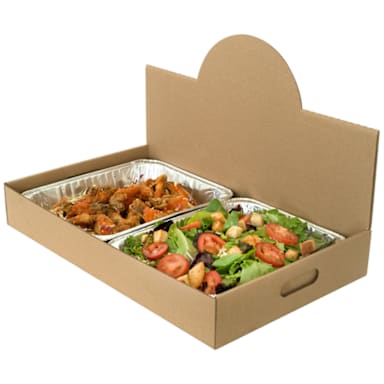 Darling Foodservice Kraft 22 x 13.5 x 3.5" Pop-Up Catering Box