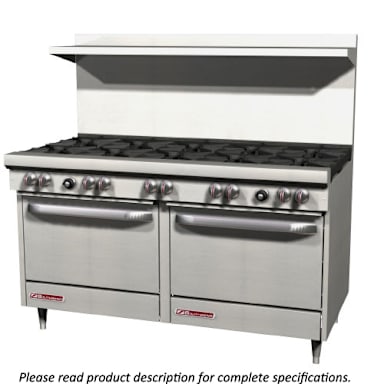 Southbend S60DD 10 Open Burner Gas Range with Caster Set