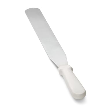 TableCraft 4212 S/S 12" Icing Spatula with White Plastic Handle