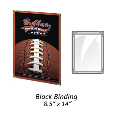 H Risch TES 8.5X14 04 Clear 8.5" x 14" Two Sided Menu Cover