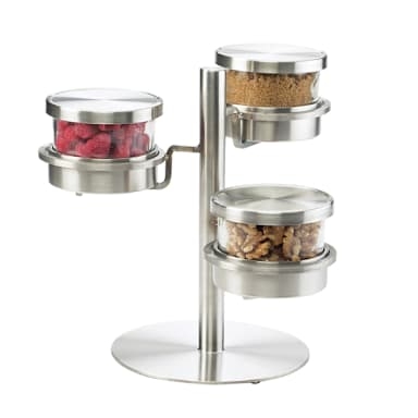 Cal-Mil 1855-4-55HL 3-Tier Display With 16 Oz. S/S Hinged Lid Jars