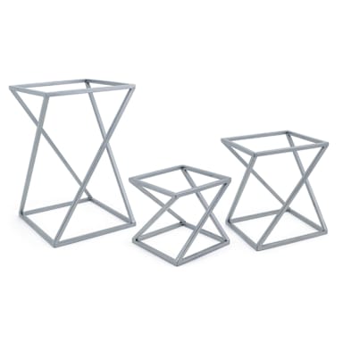 FOH BRI005BCI28 B3" Silver Twist Risers - Set