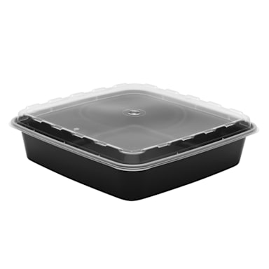 Cube Plastics CR-1047B Combo Pack Square 48 Oz. Container