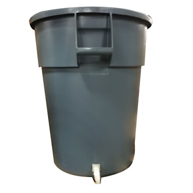 Gray 55 Gallon Container with Spigot at Base