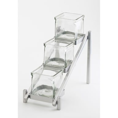 Cal-Mil 1149-74 One by One Glass Jar Display with Silver Base