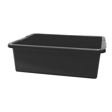 TableCraft 1557B Black 21" x 17" x 7" Tote / Bus Box