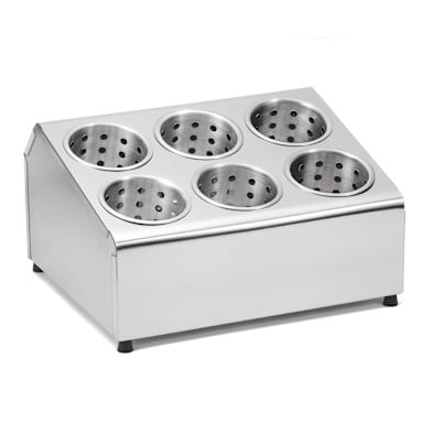 TableCraft 7062 S/S 15" x 12-1/4" Flatware Cylinder Holder