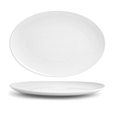 FOH DDP053WHP22 Spiral Oval Coupe Plate - 6 / CS