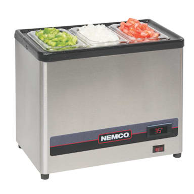 NEMCO 9020 NSF 120V Countertop 3 Compartment Cold Condiment Chiller