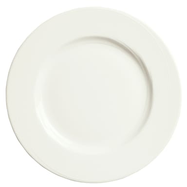 Libbey - Formerly Syracuse China 987659389 Silk 9" White Wide Rim Plate