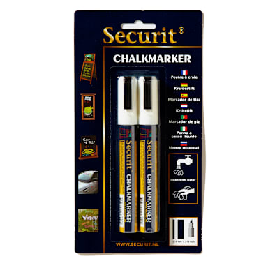 American Metalcraft BLSMA510WT White Small Tip Chalk Marker - 2 / PK