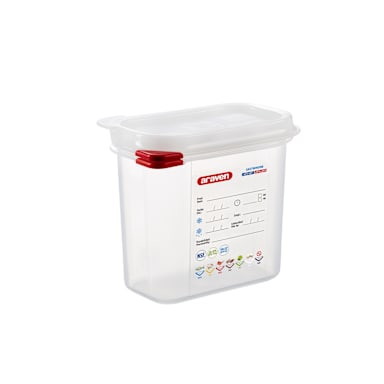Araven 3022 Transparent 1/9 Size 1.6 Qt. Food Storage Box