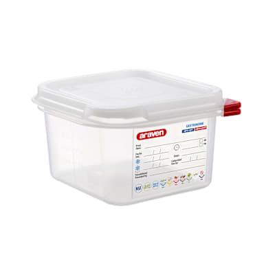 Araven 3024 Transparent 1/6 Size 1.9 Qt. Food Storage Box