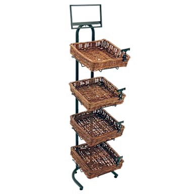 Mobile Merchandisers K1430/4B14 4-Tier Floor Display with Baskets