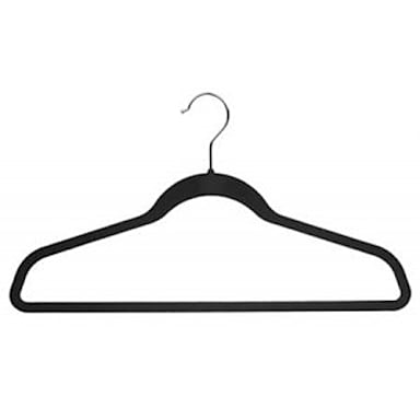 Hangers Direct HD666933 17-5/8" Black Flock Suit Hanger