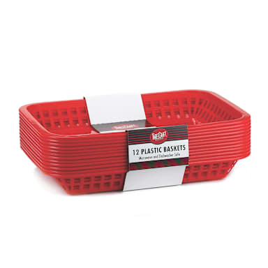TableCraft C1077R Grande Red Rectangular 10.75 x 7.75" Basket