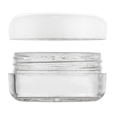 Qospa 29508 Clear 5 ml Jar with White Cap and Labels