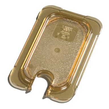 Carlisle 10537U13 StorPlus Universal Amber Notched 1/9 Size Flat Lid