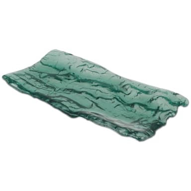 J.B. Prince R1050 Sea Green 11 x 5.5" Rectangle Glass Tray