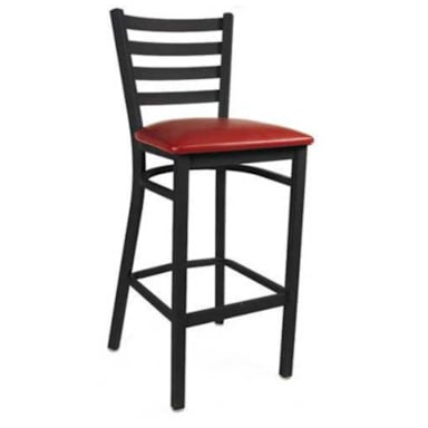 MKLD Commercial Furniture M841BS-BURGUNDY Ladder Back Metal Bar Stool