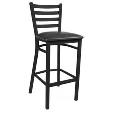 MKLD Commercial Furniture M841BS-BLACK Ladder Back Metal Bar Stool