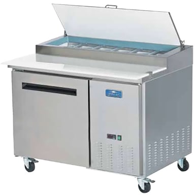 Arctic Air APP48R Single Door 6 Pan 12 Cu Ft Pizza Prep Table