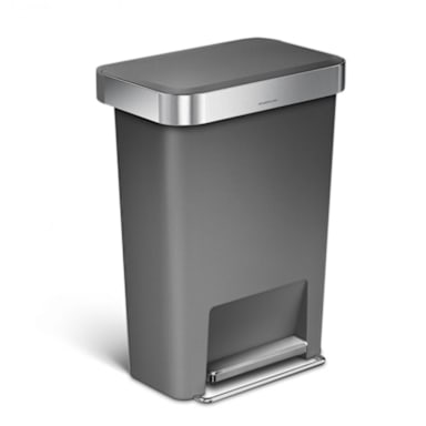 simplehuman® CW1386 Grey Rectangular 45L Step Trash Can