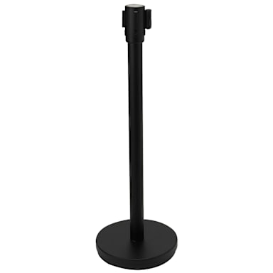Darling Foodservice 36" Black Post w/ 6-1/2 Foot Retractable Belt