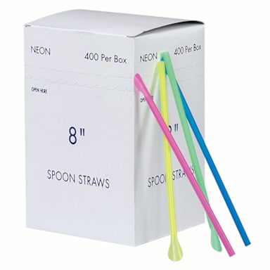 Gold Medal® 1120M Neon 8" Disposable Spoon Straws