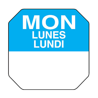 Ecolab 10107-01-31 Eng/French/Spanish Monday 1" Label - 1000 / RL