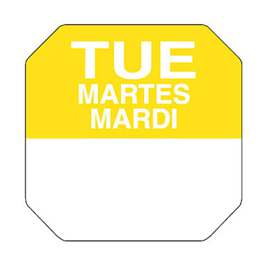 Ecolab 10107-02-31 Eng/French/Spanish Tuesday 1" Label- 1000 / RL