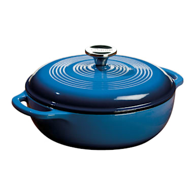 Lodge® EC3D33 Blue 3 Quart Cast Iron Dutch Oven with Lid