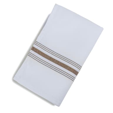 Marko 53771822NH515 Chocolate SoftWeave Bistro Stripe Napkin - Dozen