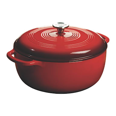 Lodge® EC7D43 Red 7.5 Quart Cast Iron Dutch Oven with Lid