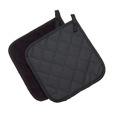 Chef Revival PT8BKBK-2 Black 8" x 8" Flame-Resistant Pyrotex® Pot Holder - Pair