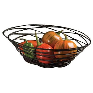 American Metalcraft FRUB18 Black 9 x 6" Oval Bird Nest Basket