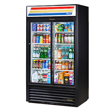 True® GDM-37-HC-LD Black 37 Cu. Ft. Refrigerated Merchandiser