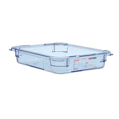 Araven 07821 Clear Blue 1/2 Size x 2.5"D Food Box