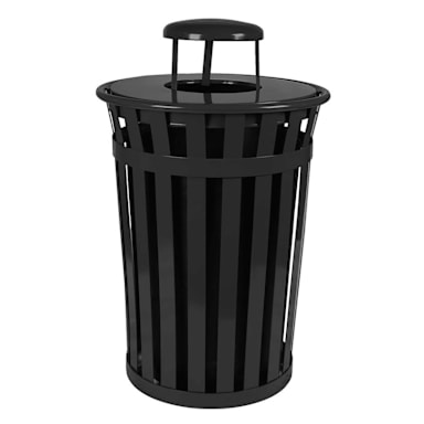 Witt M3601-RC-BK Oakley 36 Gallon Waste Receptacle with Rain Cap